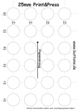 Print&Press Buttonpapier für 32mm Buttons, 1100 Kreise